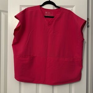 Figs REMIX Rafaela vneck shocking pink scrub top